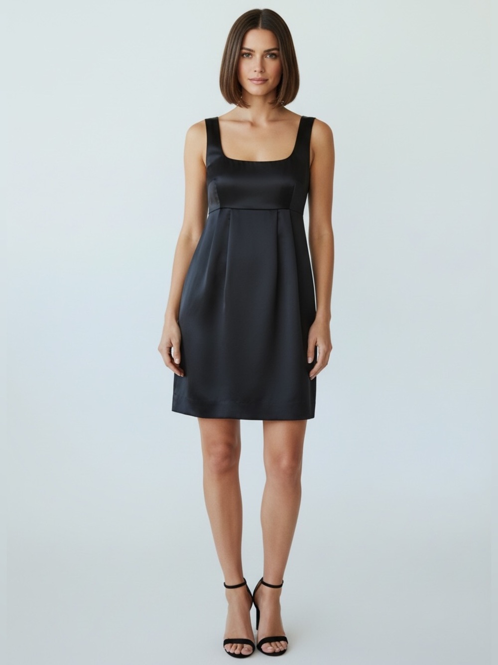 Michael Kors Black Satin Sleeveless Dress